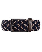 Cinturon trenzado para hombre azul y beige para hombre ideal para regalo, la oficina o un dia casual