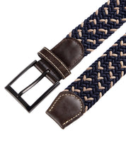 Cinturon trenzado para hombre azul y beige para hombre ideal para regalo, la oficina o un dia casual