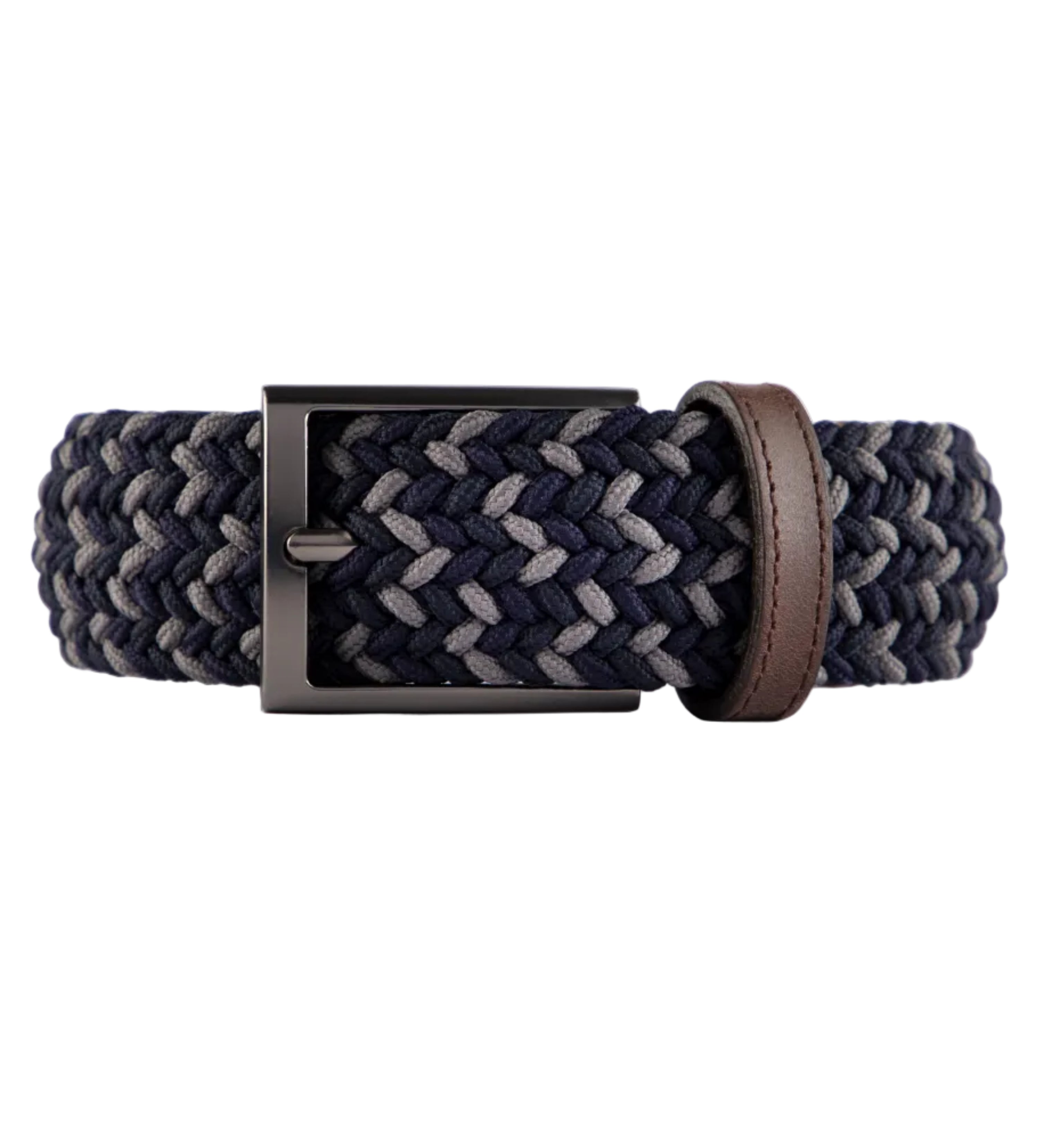 Cinturon trenzado para hombre azul y gris para hombre ideal para regalo, la oficina o un dia casual