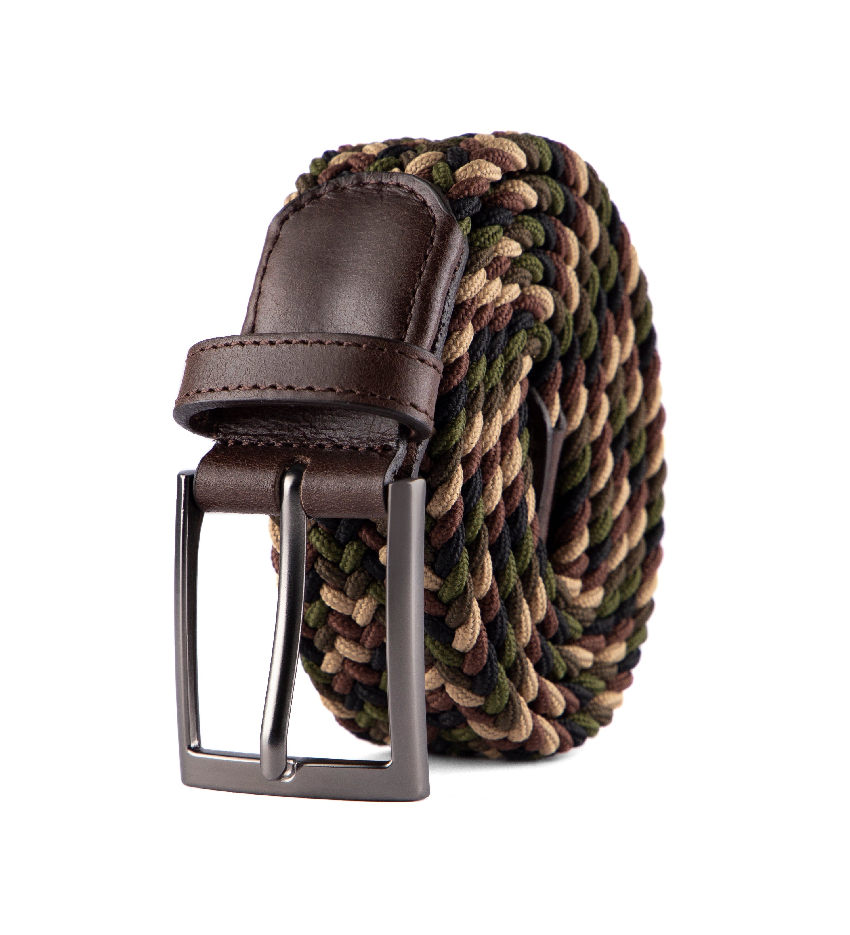 Cinturon trenzado camuflado para hombre ideal para regalo, la oficina o un dia casual