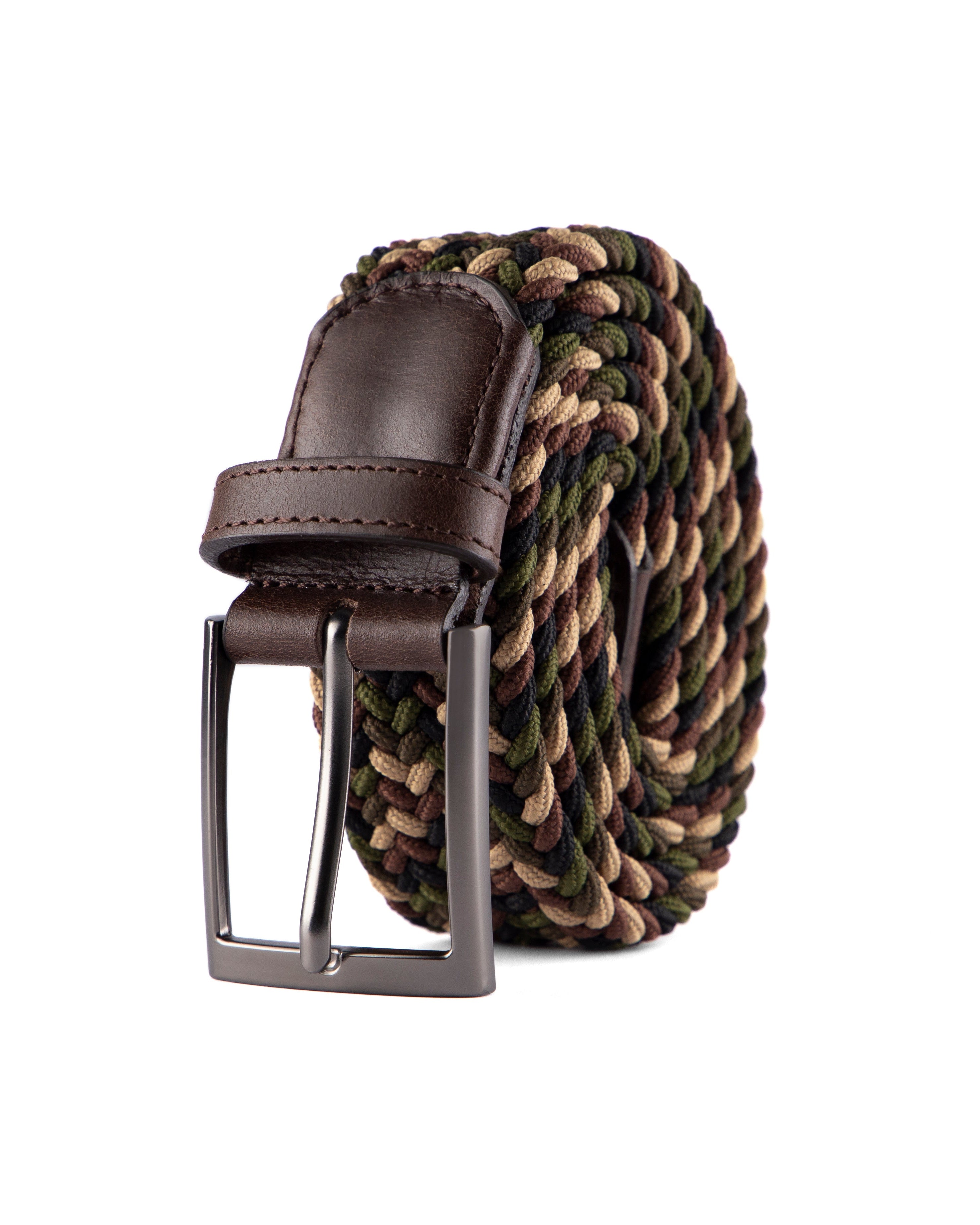 Cinturon trenzado camuflado para hombre ideal para regalo, la oficina o un dia casual
