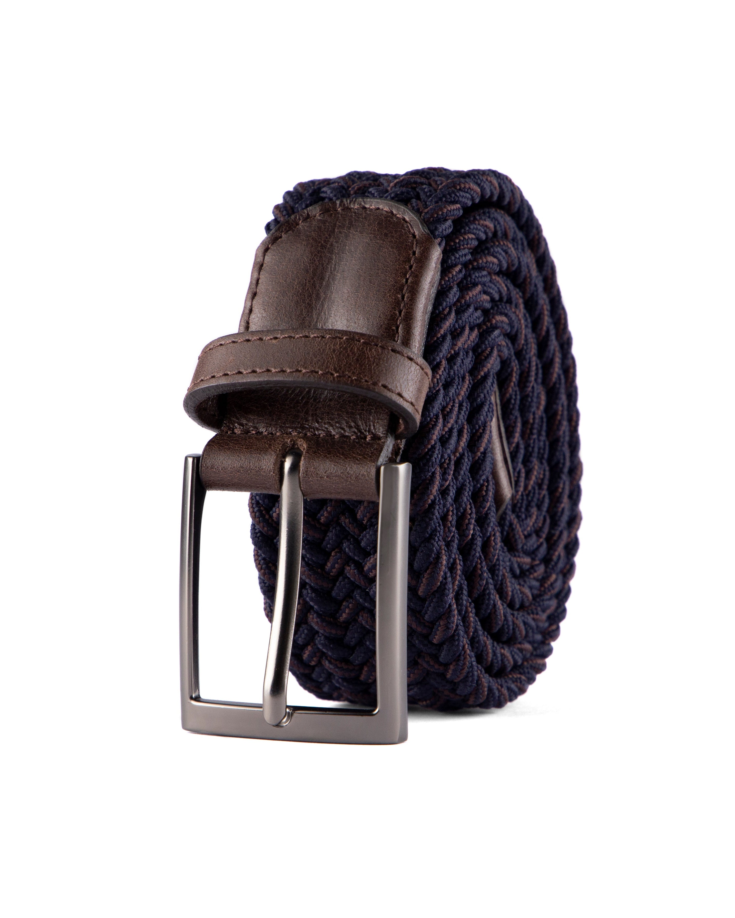 Cinturon trenzado para hombre cafe y azul para hombre ideal para regalo, la oficina o un dia casual