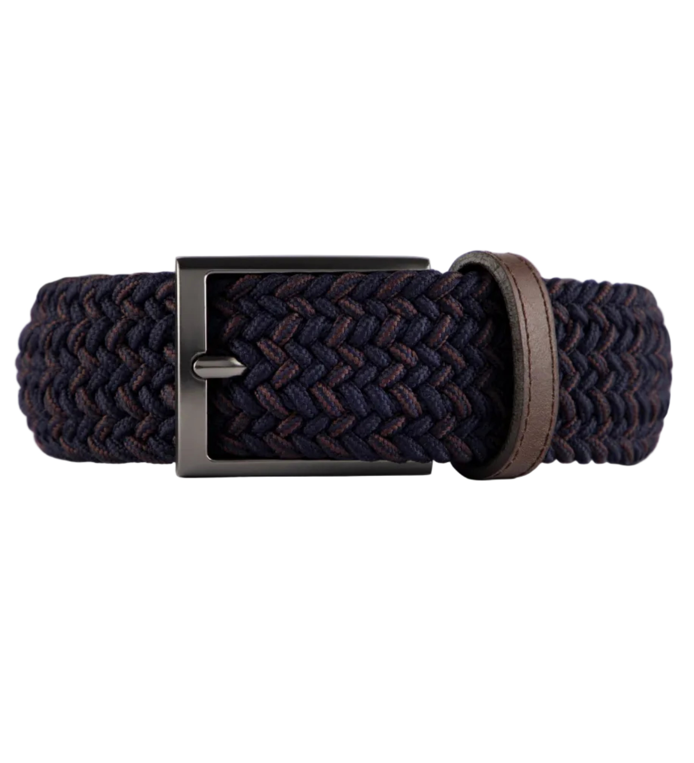 Cinturon trenzado para hombre cafe y azul para hombre ideal para regalo, la oficina o un dia casual