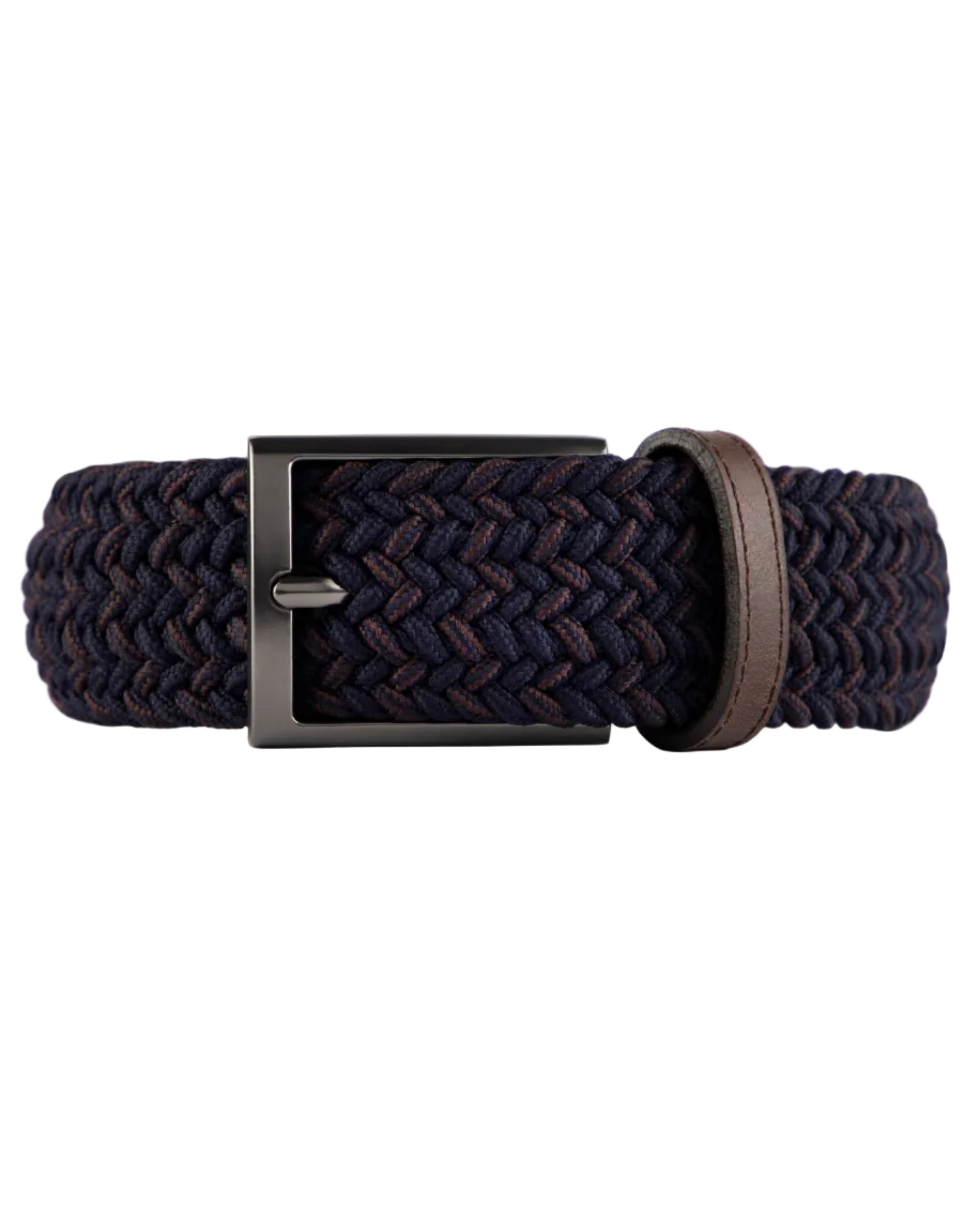 Cinturon trenzado para hombre cafe y azul para hombre ideal para regalo, la oficina o un dia casual