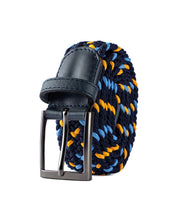 Cinturon trenzado azul y amarillo para hombre ideal para regalo, a oficina o un dia casual