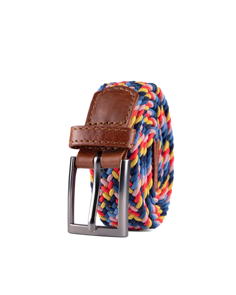Cinturon trenzado multicolor para hombre ideal para regalo, a oficina o un dia casual